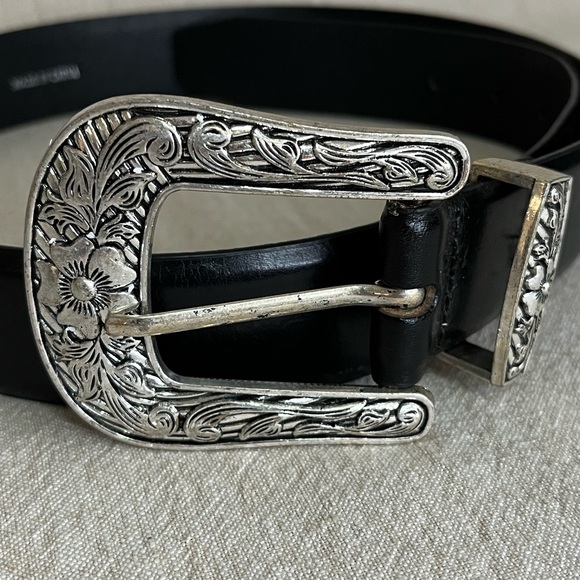 Zara Black Leather Belt Size 85 - Picture 2 of 14